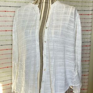 White woven cardigan by lucky brand - nautical weave so soft and beautiful